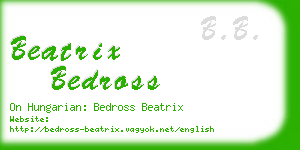 beatrix bedross business card